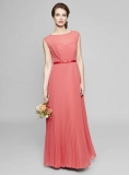 BHS - Deep Coral Primrose Pleated Skirt Bridesmaid Dress