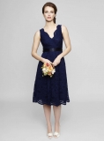 BHS - Navy Lottie Lace Bridesmaid Dress